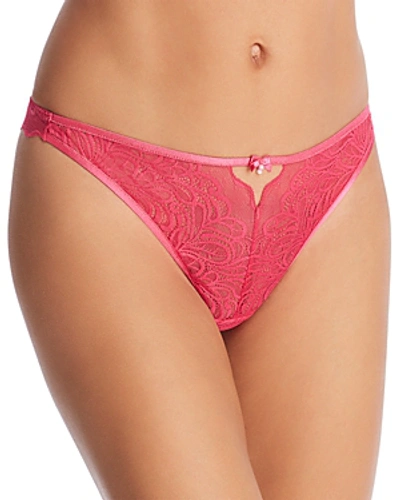 Shop B.tempt'd By Wacoal B.tempted By Wacoal Undisclosed Lace Thong In Pink Peacock