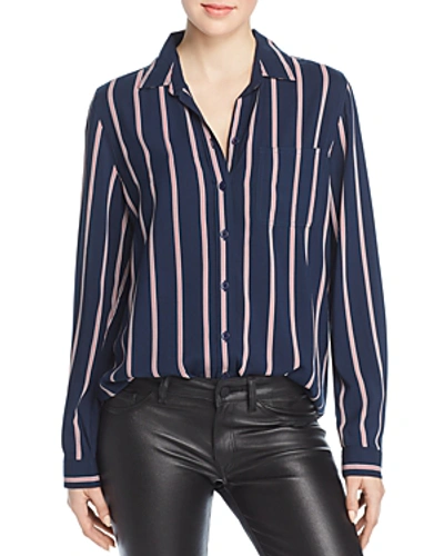 Shop Beachlunchlounge Striped Button-down Shirt In Navy