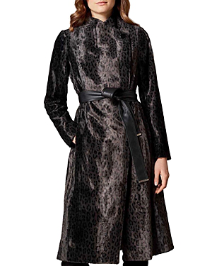 leopard print wrap coat