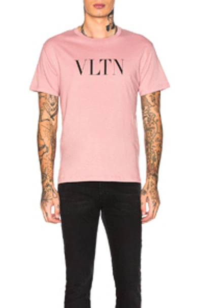 Shop Valentino Logo Tee In Pink