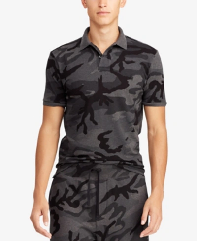 Shop Polo Ralph Lauren Men's Custom Slim Fit Camouflage Polo In Black Surplus Camo