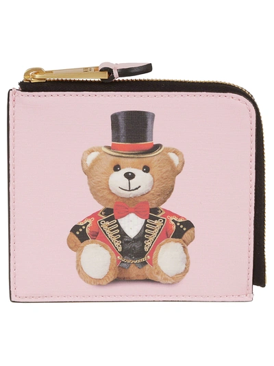 Shop Moschino Teddy Bear Print Wallet In Rosa