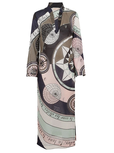 Shop Tory Burch Stephanie Beach Caftan In Navy Contellation