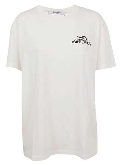 Shop Givenchy Logo Printed T-shirt In Ecru