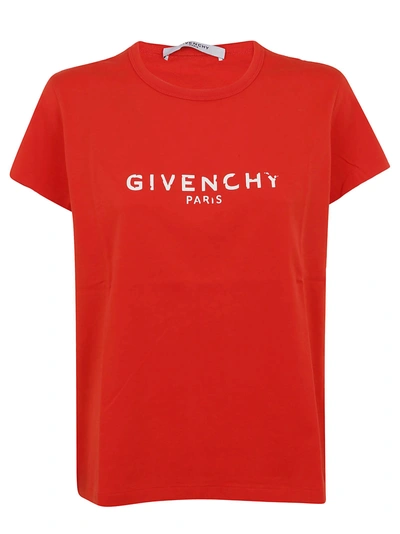 Shop Givenchy Faded Logo T-shirt In Red