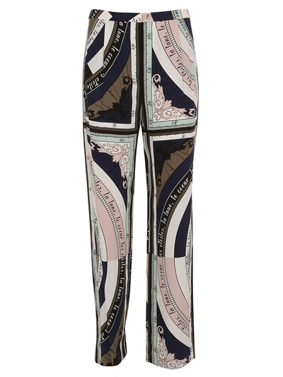 Shop Tory Burch Constellation Print Trousers In Navy Contellation