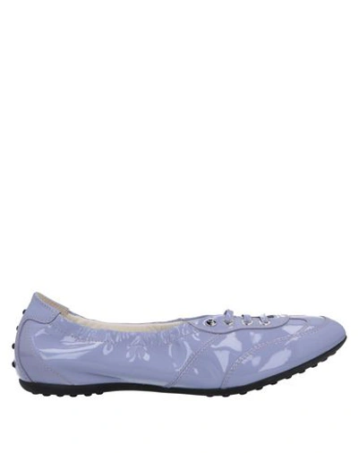 Shop Tod's Woman Loafers Lilac Size 7.5 Soft Leather In Purple