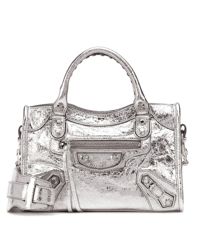 Bloom arsenal Evakuering Balenciaga Mini Metallic Edge City Leather Tote - Metallic In Silver |  ModeSens