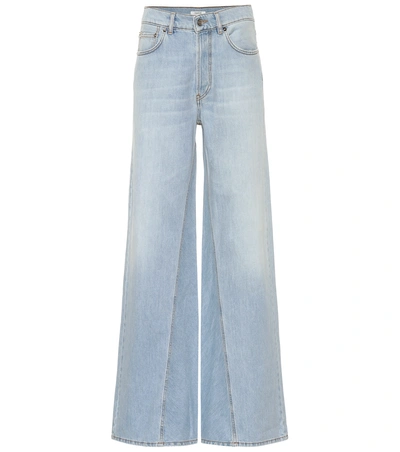 Shop Ganni High-rise Wide-leg Jeans In Blue