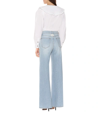 Shop Ganni High-rise Wide-leg Jeans In Blue