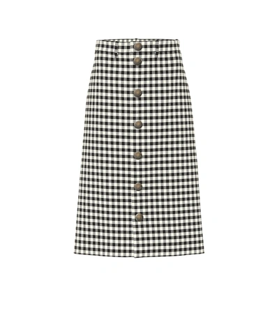 Shop Balenciaga Checked Skirt In Black