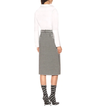 Shop Balenciaga Checked Skirt In Black