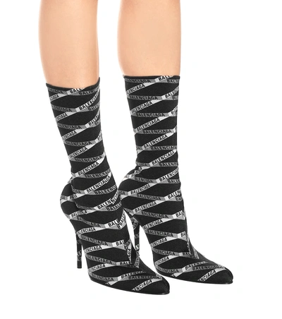 Shop Balenciaga Stretch Jersey Sock Boots In Black