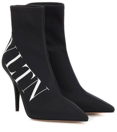 Shop Valentino Vltn Sock Boots In Black