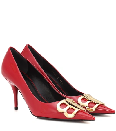 Shop Balenciaga Bb Patent Leather Pumps In Red