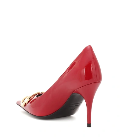 Shop Balenciaga Bb Patent Leather Pumps In Red