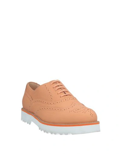 Shop Hogan Lace-up Shoes In Salmon Pink