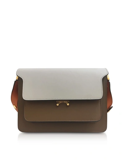 Shop Marni Pelican Gold Brown And Arabesque Trunk Bag In Gray