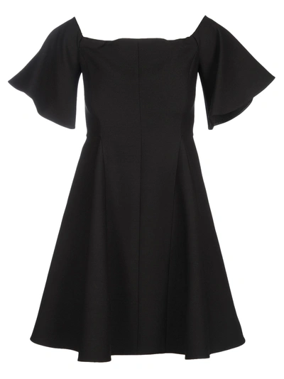 Shop Valentino Off-shoulder Dress In Black