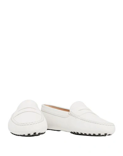 Shop Tod's Woman Loafers White Size 6.5 Soft Leather
