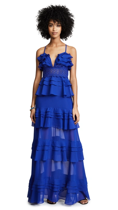 Shop Glamorous Cobalt Ruffle Tiered Dress