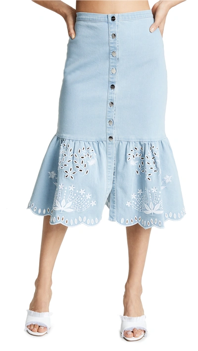Shop Steele Cecil Skirt In Blue Wash