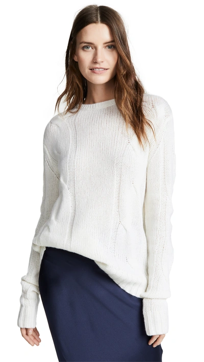 Shop Sablyn Kate Cable Knit Sweater In Milk