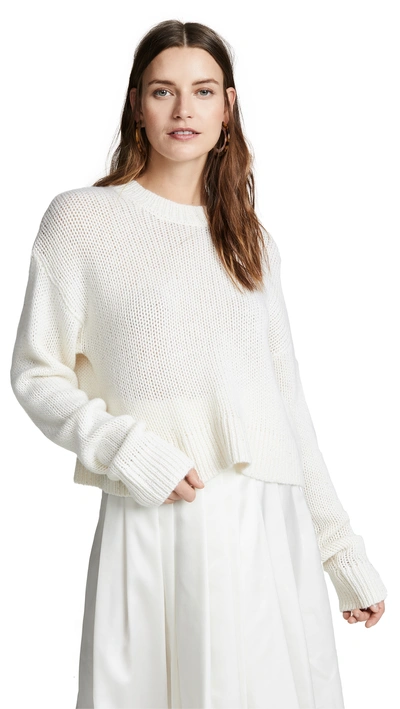 Shop Sablyn Mercy Cropped Sequin Cashmere Sweater In Milk