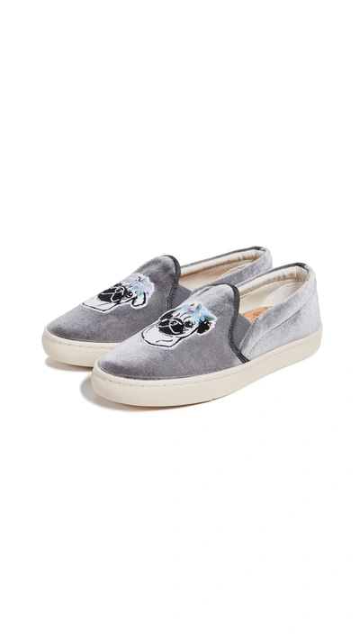 Shop Soludos Flower Pug Slip On Sneakers In Gray
