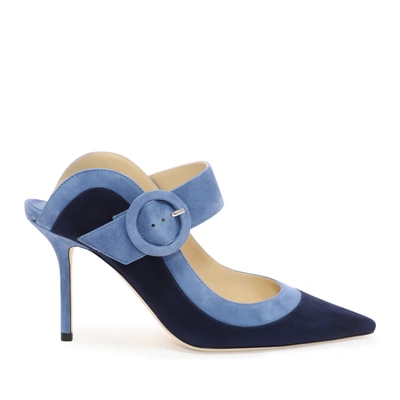 HENDRIX 85 Stone Blue Suede Mix Closed Toe Mule