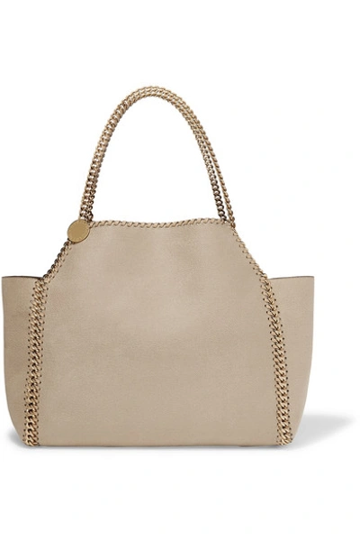 Shop Stella Mccartney The Falabella Medium Reversible Faux Brushed-leather Tote In Neutral