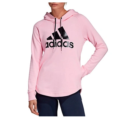 Shop Adidas Originals Women's Badge Of Sport Must-haves Pullover Hoodie, Pink