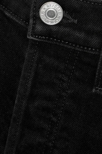 Re/done Distressed High-rise Skinny Jeans In Black