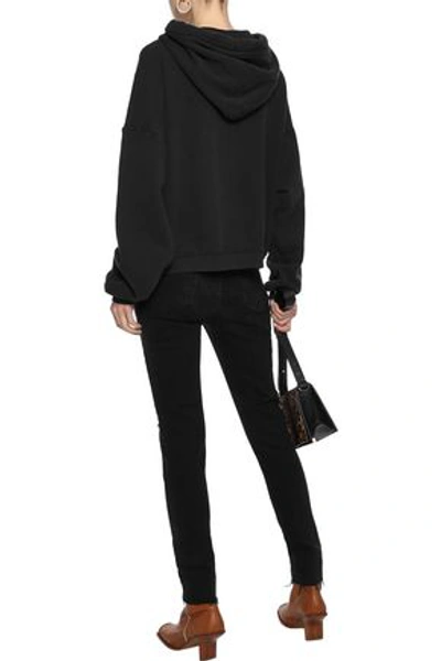 Re/done Distressed High-rise Skinny Jeans In Black