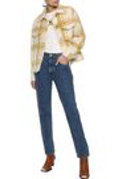 Shop Re/done Woman High-rise Slim-leg Jeans Mid Denim