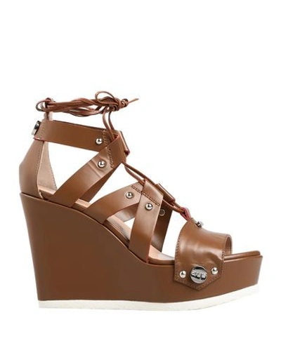 Shop Cesare Paciotti 4us Sandals In Tan