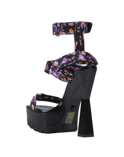 Shop Versace Sandals In Black