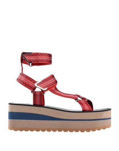 Shop Versace Sandals In Red