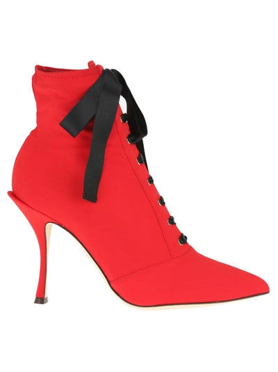 Shop Dolce & Gabbana Lori Anckle Boot In Red