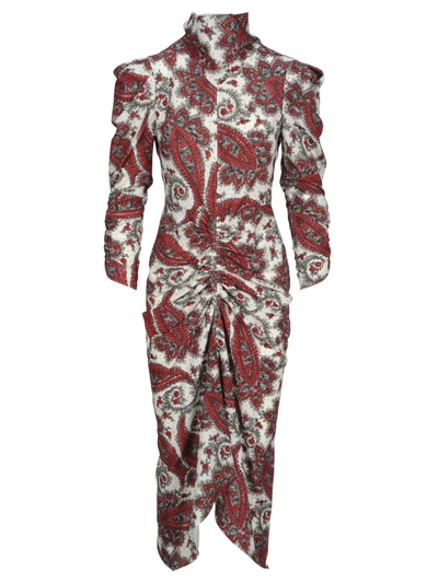 Shop Isabel Marant Tizy Dress #17 In White Red Print
