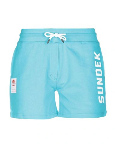 Shop Sundek Shorts In Turquoise