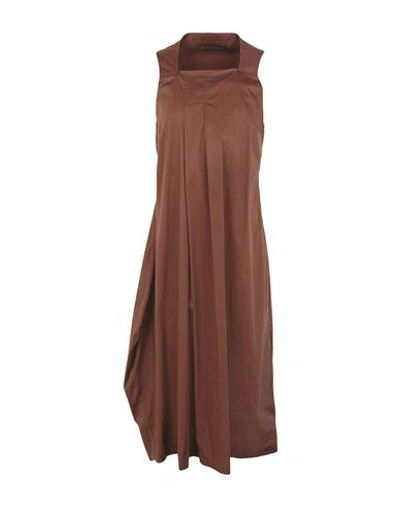 Shop Malloni Knee-length Dress In Dark Brown