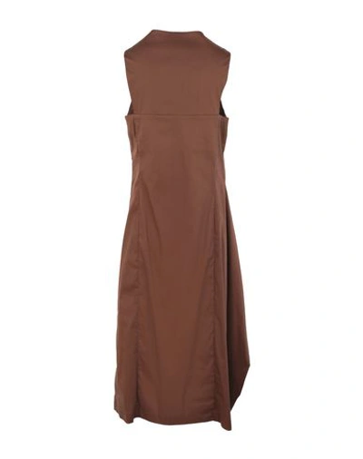 Shop Malloni Knee-length Dress In Dark Brown