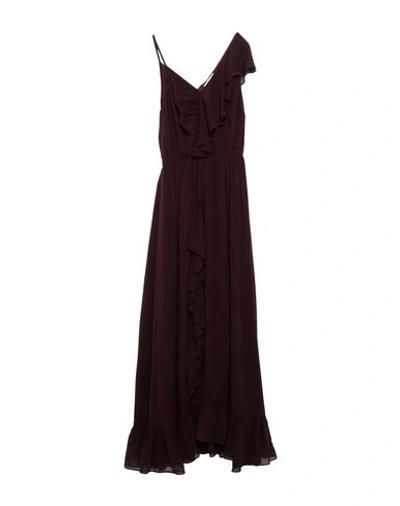 Shop Mes Demoiselles Woman Long Dress Deep Purple Size 8 Silk