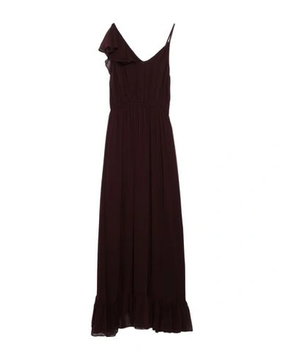 Mes Demoiselles Ruffled Silk Georgette Long Dress In Purple