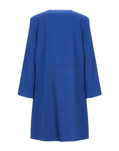 Shop Armani Jeans Overcoats In Bright Blue