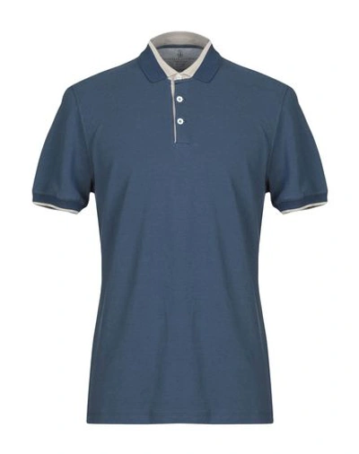Shop Brunello Cucinelli Polo Shirts In Blue