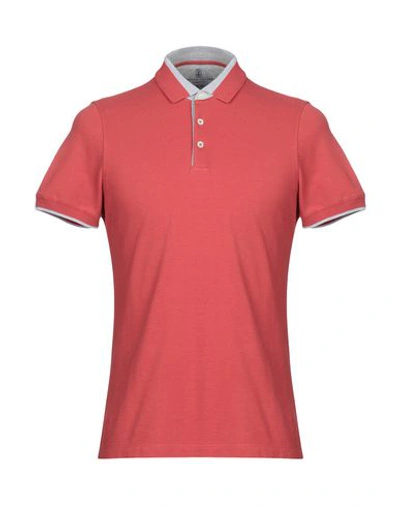 Shop Brunello Cucinelli Polo Shirt In Coral