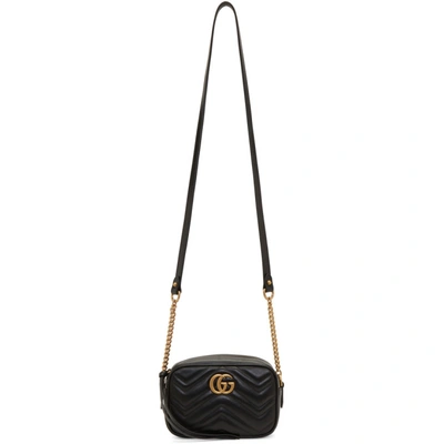 Shop Gucci Black Mini Gg Marmont 2.0 Camera Bag