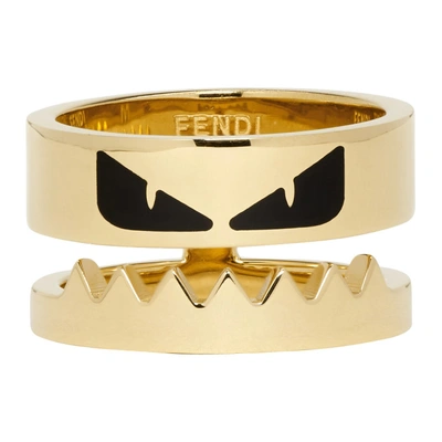 FENDI FENDI GOLD BAG BUGS MOUTH RING 